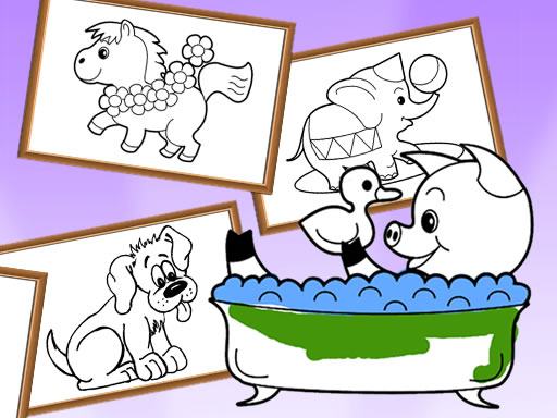 Cartoon Coloring for Kids Animals Game Image