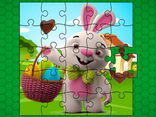 Easter Bunny Eggs Jigsaw Game Image