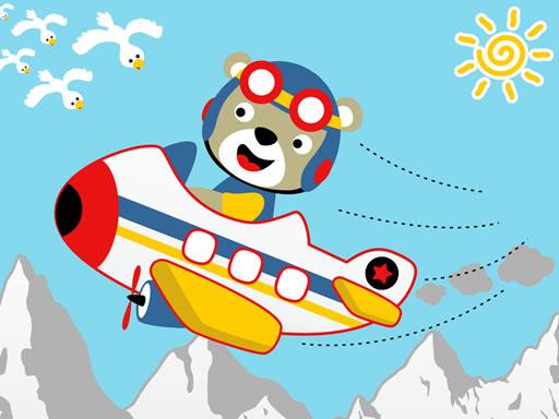 Friendly Airplanes For Kids Coloring Game Image