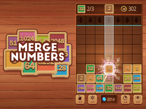 Merge Numbers Wooden edition Game Image