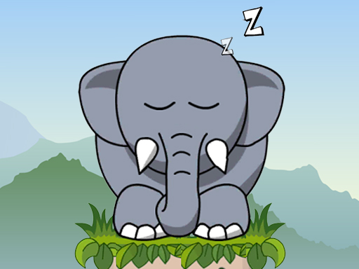 Snoring Elephant Puzzle Game Image