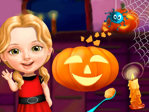 Sweet Baby Girl Halloween Fun Game Image