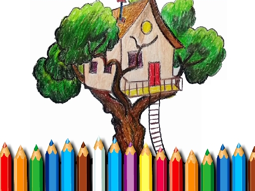 Tree House Coloring Book Game Image