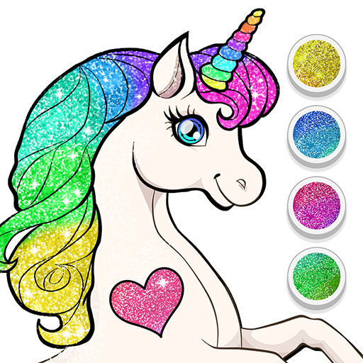 Unicorn Dress Up Coloring Book Game Image