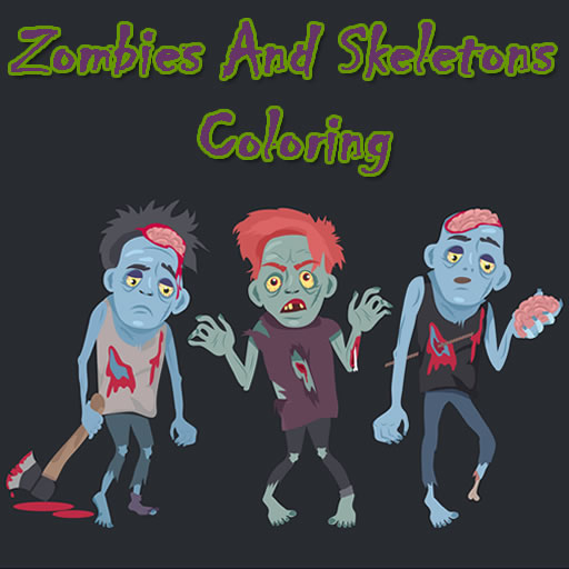 Zombies And Skeletons Coloring Game Image